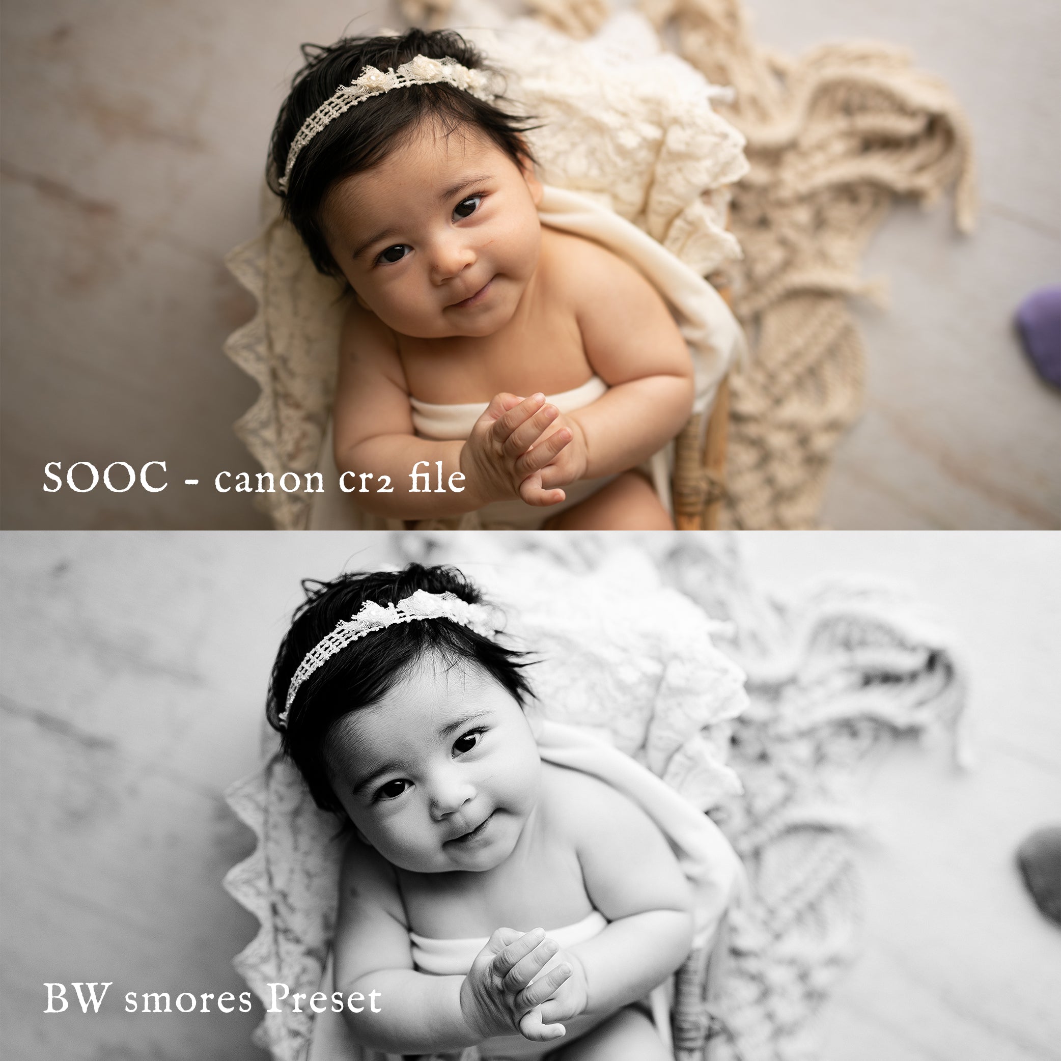 Newborn Photography Lightroom Presets for Newborn Baby & Maternity Photographers Cake Smash Presets for Lightroom Newborn Lightroom Presets & Newborn Photoshop Actions by Jessica G. Photography Black & White Preset